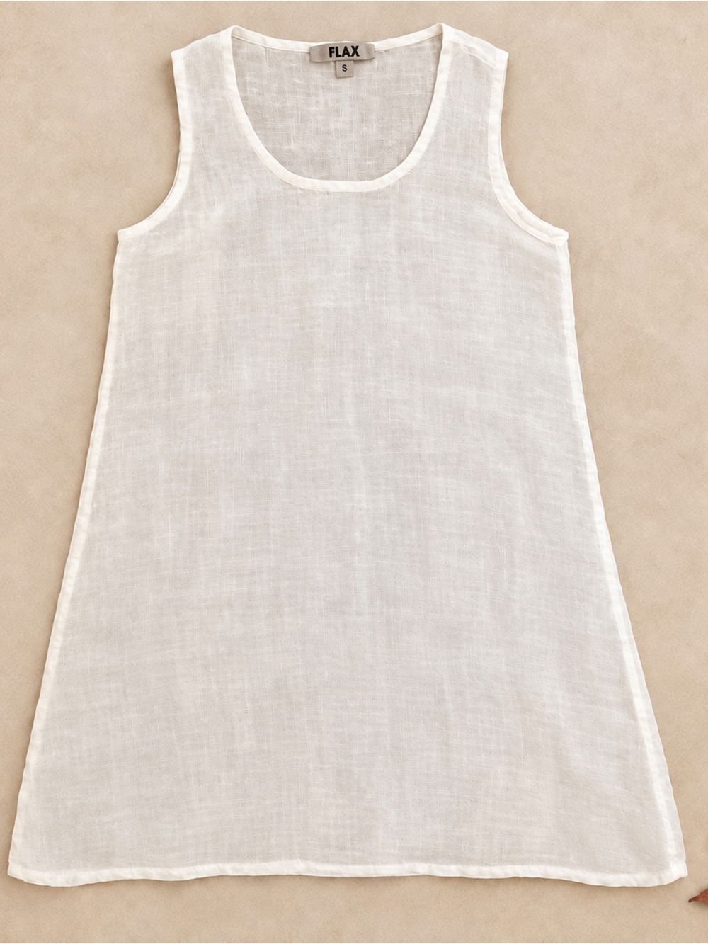 FLAX 100% Linen Lightweight Sleeveless Tunic / Layering Slip – Small